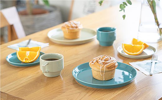 【波佐見焼 マルヒロ】HASAMI SEASON 01 ブロックマグペアセット（2点）イエローベージュ×グリーン [EB38]