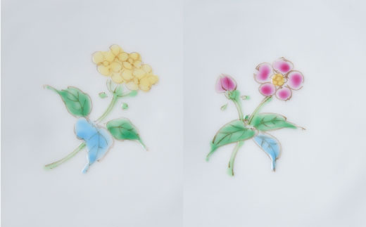 【波佐見焼】一つ花銘々皿 小皿 2枚セット【藍水】 [GB17]