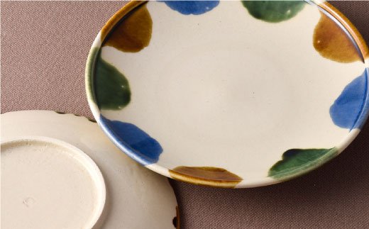 【波佐見焼】民芸彩り プレート ペア カレー皿 パスタ皿 食器 【利左エ門窯】 [QB27]