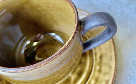 【波佐見焼】cocoa 伊羅保（イラボ） マグカップ ・ プレート セット 皿 【ROXY】 [SB53]