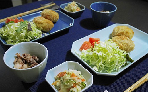 【波佐見焼】八角シリーズ 6点セット うす瑠璃・青磁 皿 食器 カップ【和山】 [WB23]