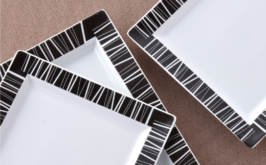 【波佐見焼】マキアート・レイン スクエア プレート 3枚セット【丹心窯】 [AB24]