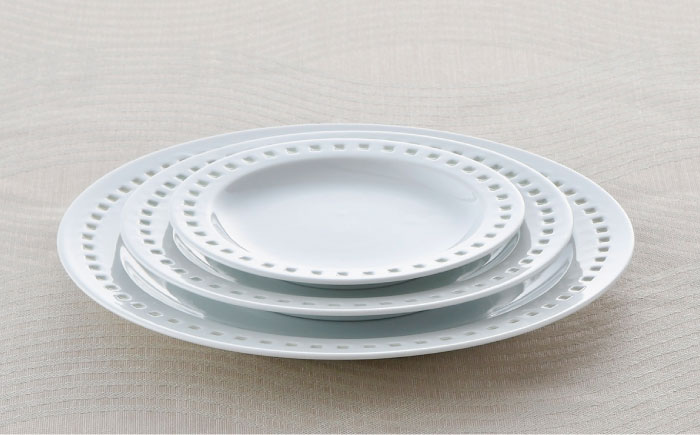 【波佐見焼】水晶ロイヤルスクエア リム プレート 3枚セット【丹心窯】 [AB36]