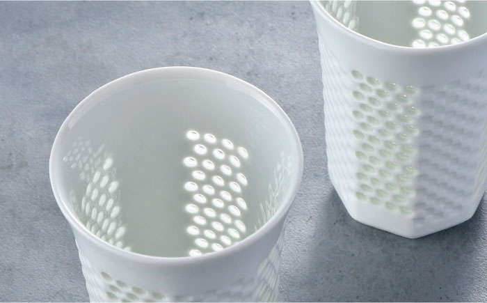 【波佐見焼】水晶プレミアム レリーフ タンブラー 2個セット【丹心窯】 [AB39]