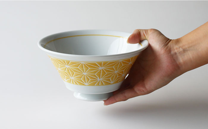 【波佐見焼】麻の葉 おしゃれDON どんぶり 3色セット【Cheer house】 [AC127]