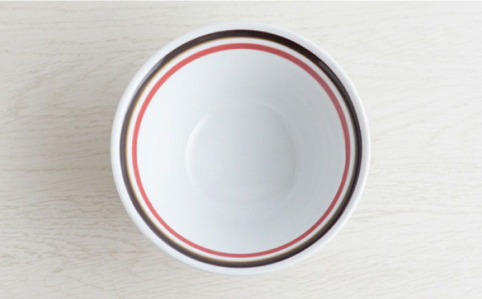 【波佐見焼】カラーボーダー おしゃれDON どんぶり 小皿 2色 ペアセット【Cheer house】 [AC133]