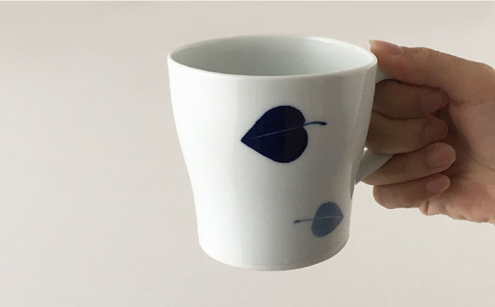 【波佐見焼】リーフ マグカップ ペア セット【Cheer house】 [AC142]