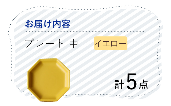 【波佐見焼】 Cheerful プレート イエロー（中） 5枚セット 【Cheer house】 [AC190]