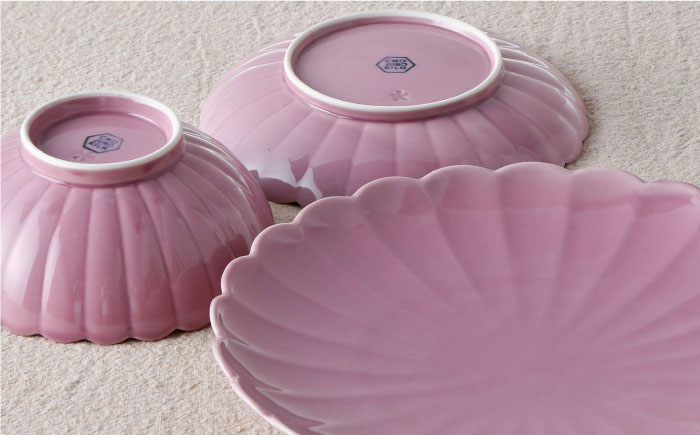 【波佐見焼】RINKA プレート ボウル 3点セット ピンク【長十郎窯】 [AE30]