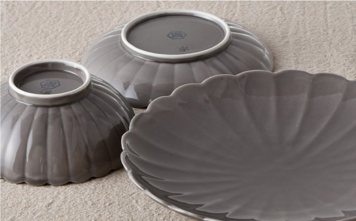 【波佐見焼】RINKA プレート ボウル 3点セット グレー【長十郎窯】 [AE31]