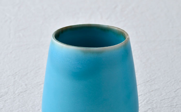 【波佐見焼】ターコイズブルー ワイン型カップ（大）ペア 食器【長十郎窯】 [AE79]
