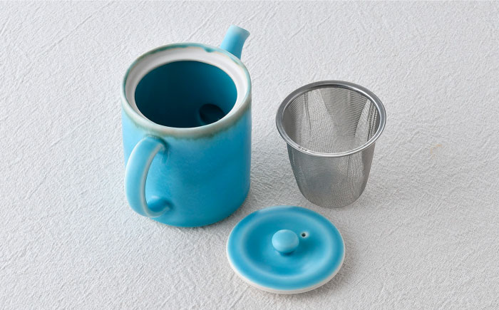【波佐見焼】ターコイズブルー ドリッパー・マグカップ・ポット 3点セット 食器【長十郎窯】 [AE82]