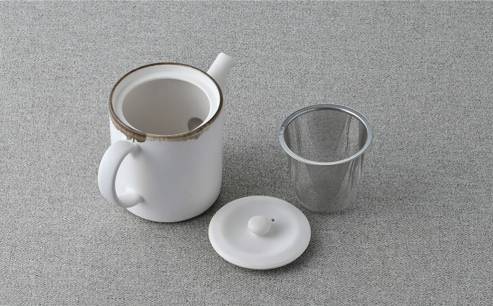 【波佐見焼】渕錆ホワイト ドリッパー・マグカップ・ポット 3点セット 食器【長十郎窯】 [AE87]