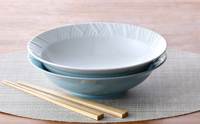 【波佐見焼】WAVE 盛鉢 ボウル 2色セット【一真窯】 [BB57]