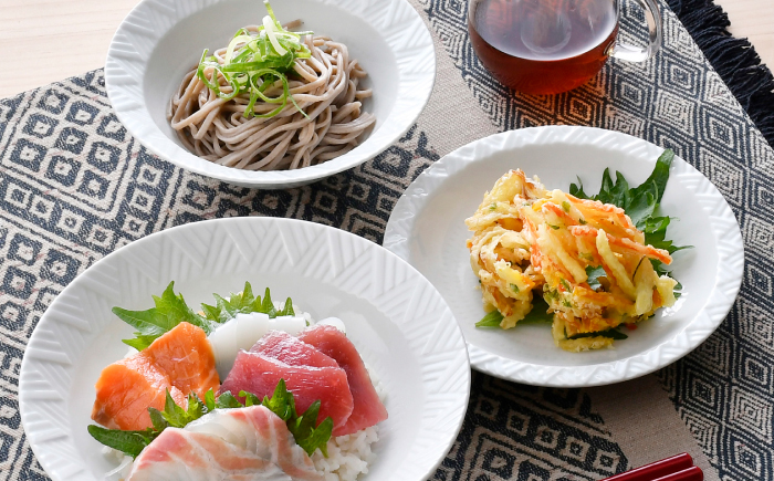 【波佐見焼】WAVEシリーズ 3点セット(白) ボール 小鉢 プレート【一真窯】 [BB66]