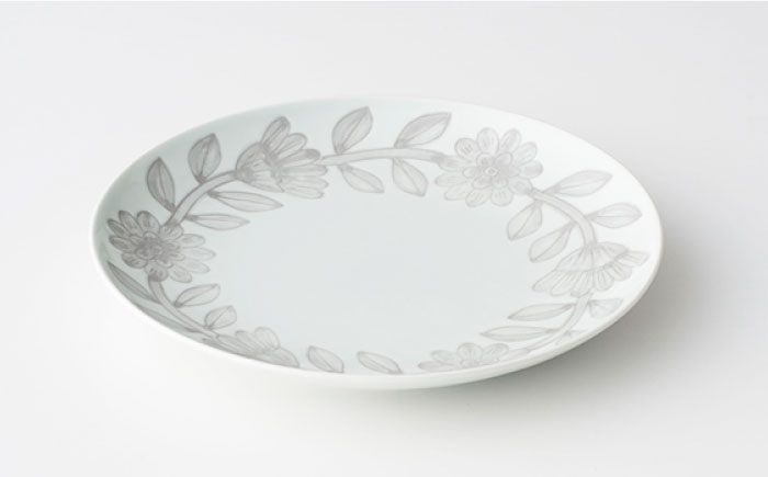 【波佐見焼】デイジー （青・グレー） コーヒーカップ・ソーサー・プレート 22cm 6点セット【西山】【NISHIYAMAJAPAN】 [CB114]