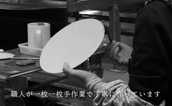 【波佐見焼】しのぎ 大皿5枚セット(キャメル) 食器 プレート【一龍陶苑】 [CC77]