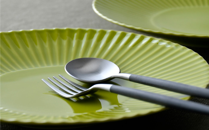 【波佐見焼】しのぎ 大皿5枚セット(若草) 食器 プレート【一龍陶苑】 [CC78]