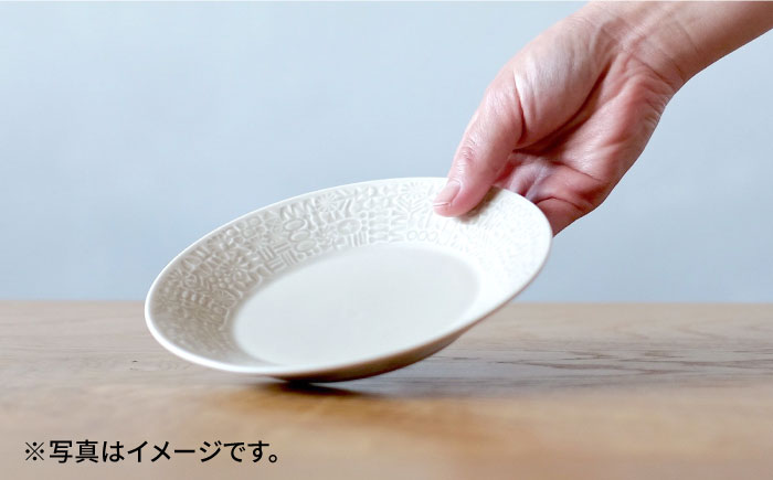 【波佐見焼】PATTERNED PLATE,MUG  セット morning mist 【BIRDS' WORDS】 [CF035]