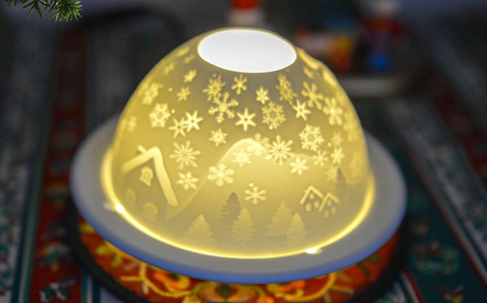 【波佐見焼】リトファニーキャンドルライト〈ホリーナイト〉【ルセラ・ポーセリン】 [CG13]