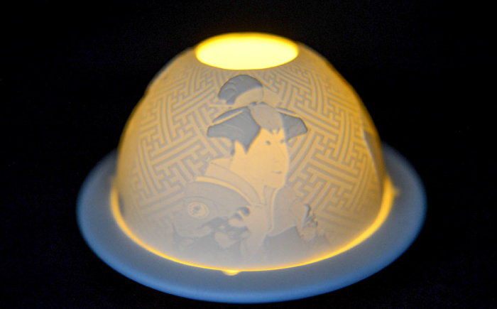 【波佐見焼】リトファニーキャンドルライト〈カブキ〉【ルセラ・ポーセリン】 [CG16]