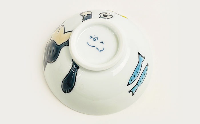 【波佐見焼】ネコチャン 仕切り プレート ミニ マグカップ ミニ 茶わん 3点セット 仕切り皿 子ども食器【大新窯】 [DC119]