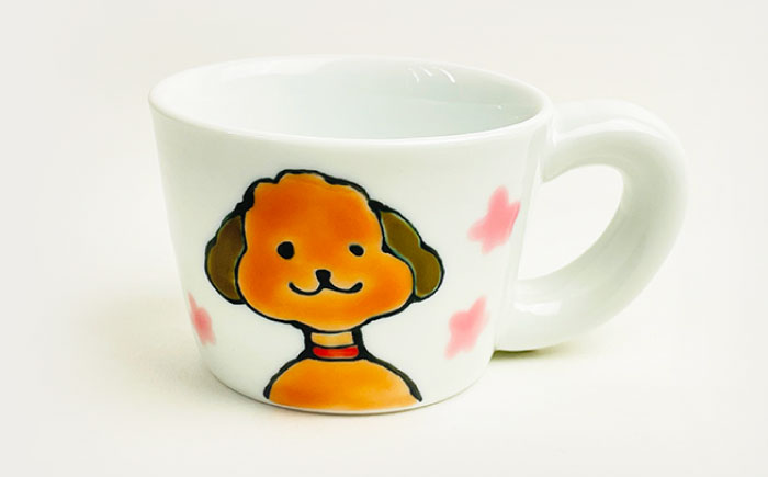 【波佐見焼】プードルちゃん 仕切り プレート ミニ マグカップ ミニ 茶わん 3点セット 仕切り皿 子ども食器【大新窯】 [DC120]