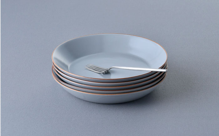 【波佐見焼】マットカラープレート5枚セット（グレー）食器 皿【大新窯】 [DC140]