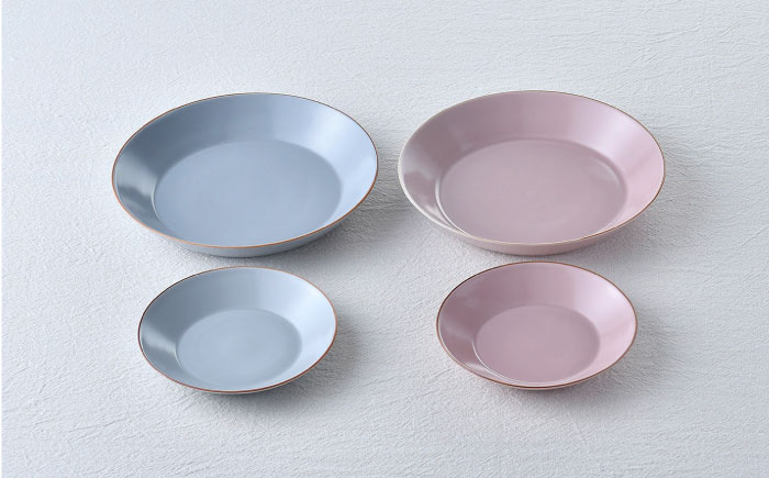 【波佐見焼】マットカラープレート夫婦セット（ピンク・ホワイト）食器 皿【大新窯】 [DC142]