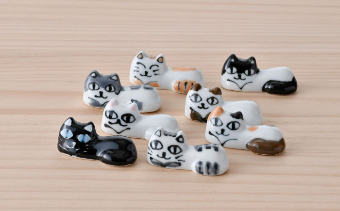 【波佐見焼】にゃんこの箸置き ８種 カトラリー【大新窯】 [DC152]