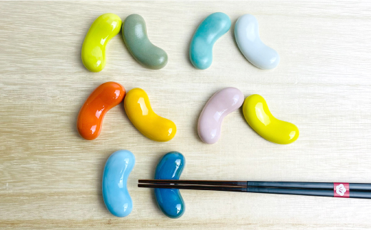 【波佐見焼】ビーンズ 箸置き 10色セット【大新窯】 [DC58]