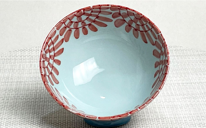 【波佐見焼】タコ唐草 夫婦 茶碗・ペア マグカップ・箸置き 青と赤 6個セット【大新窯】 [DC84]