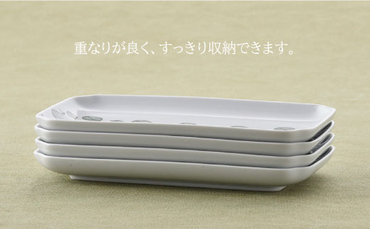 【波佐見焼】ミント 角 プレート 2色×2点 計4点セット【新生和】 [DE06]