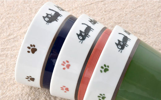 【波佐見焼】ねこちゃん くらわんか 茶碗・カップ 各3色 計6点セット【新生和】 [DE14]