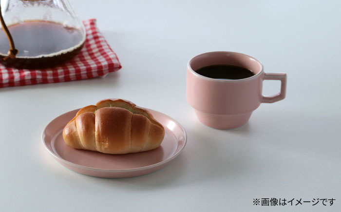 【波佐見焼 マルヒロ】HASAMI SEASON 01 マグ・プレートミニ ペアセット（4点）ホワイト×ピーチ [EB187]