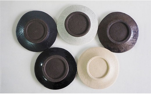 【波佐見焼 マルヒロ】BARBAR たたら 8寸皿セット（5点）全5柄 [EB19]