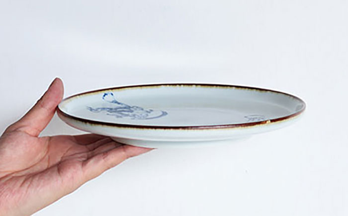 【波佐見焼 マルヒロ】BARBAR 鳥獣戯画 5寸皿・6寸皿セット（2点） [EB213]