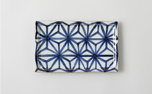 【波佐見焼 マルヒロ】BARBAR いろは 長角皿セット（3点）丸文×麻の葉文×菊文 [EB84]