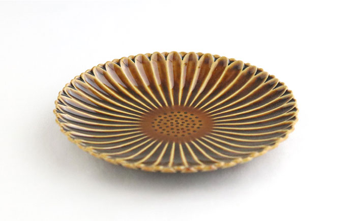 【波佐見焼】マリーゴールド プレート M  アメ 5枚セット ケーキ皿 取り皿【翔芳窯】 [FE109]