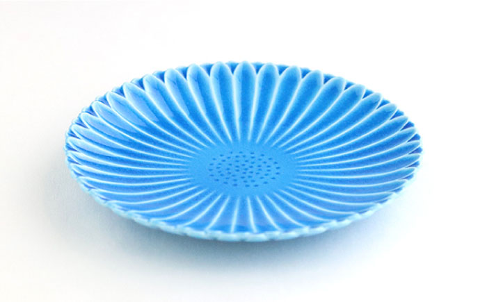 【波佐見焼】マリーゴールド プレート M  オーシャンブルー 5枚セット ケーキ皿 取り皿【翔芳窯】 [FE115]