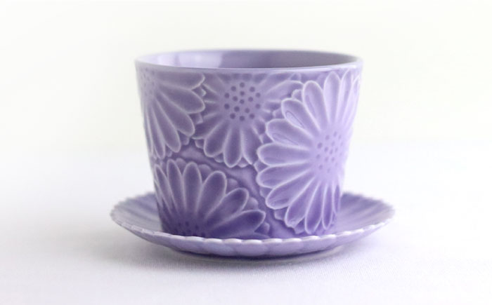 【波佐見焼】マリーゴールド ミニカップ＆ソーサー 5色セット「涼-ryou-」【翔芳窯】 [FE129]