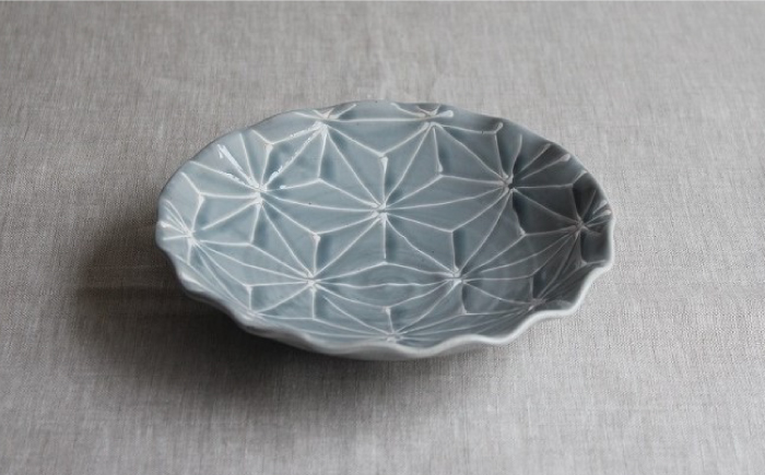 【波佐見焼】ホワイトライン麻 波 プレート M 3色セット【翔芳窯】 [FE13]