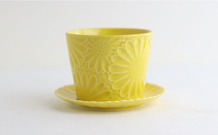 【波佐見焼】マリーゴールド ミニカップ＆ソーサー 5色セット「楽-gaku-」【翔芳窯】 [FE141]