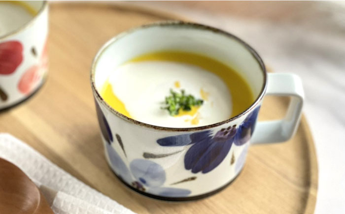 【波佐見焼】花々 スープカップ ペアセット【翔芳窯】 [FE156]