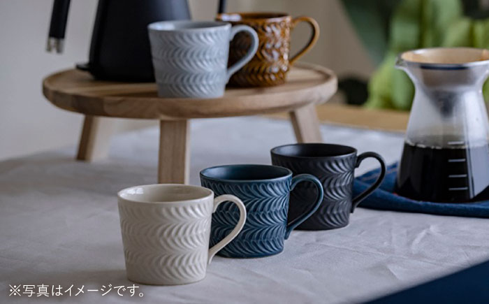 【波佐見焼】ローズマリー マグカップ グレー・アイボリー ペアセット【翔芳窯】 [FE194]