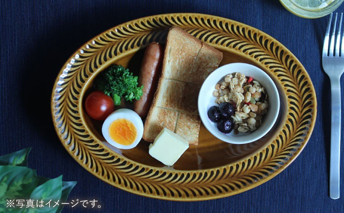 【波佐見焼】ローズマリー リムオーバル プレート ブルーグレー【翔芳窯】 [FE207]