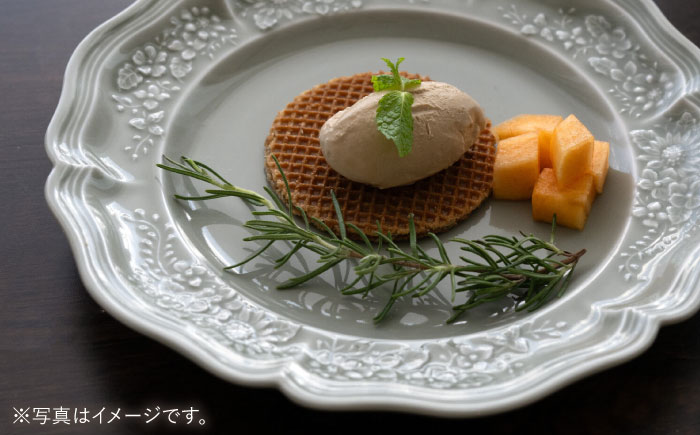 【波佐見焼】ombre de fleur ブーケプレート ロイヤルグレー 5枚セット 食器 皿【翔芳窯】 [FE346]