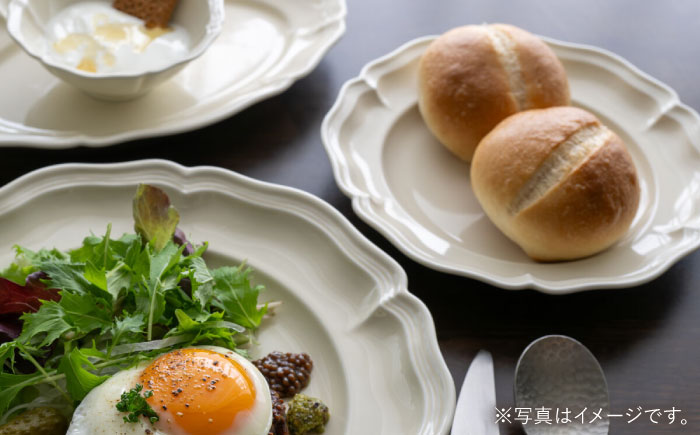 【波佐見焼】ombre de fleur プレートM ミルキーホワイト 5枚セット 食器 皿【翔芳窯】 [FE375]