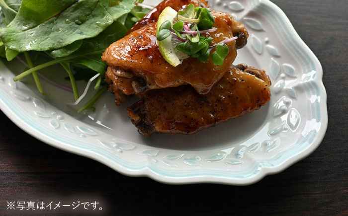 【波佐見焼】ombre de fleur オリーブオーバル palette blue 4枚セット【翔芳窯】 [FE487]