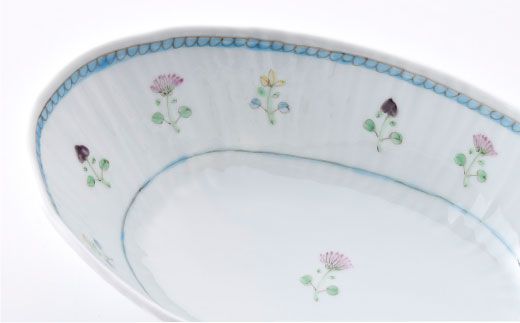 【波佐見焼】花ごよみ 楕円鉢 ボウル 小鉢 2個セット【藍水】 [GB20]